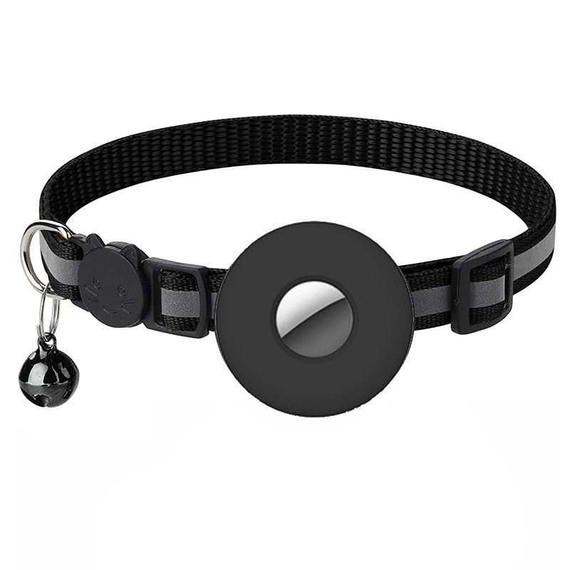 Airtag Pet Collar With Bell Reflective Adjustable Anti-lost Cat Dog Collar 