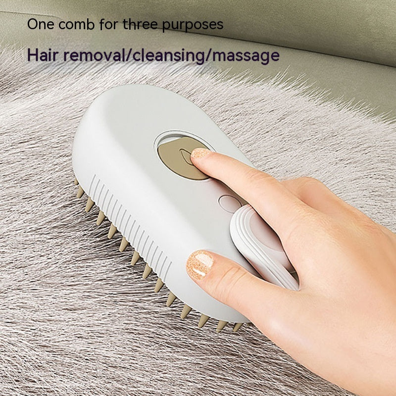 Pet Steam Brush - 3 In 1 Electric Spray Pet Grooming Comb 