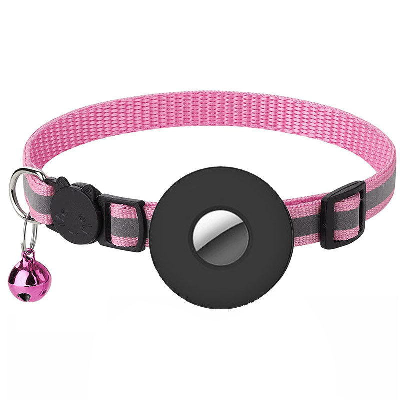 Airtag Pet Collar With Bell Reflective Adjustable Anti-lost Cat Dog Collar 