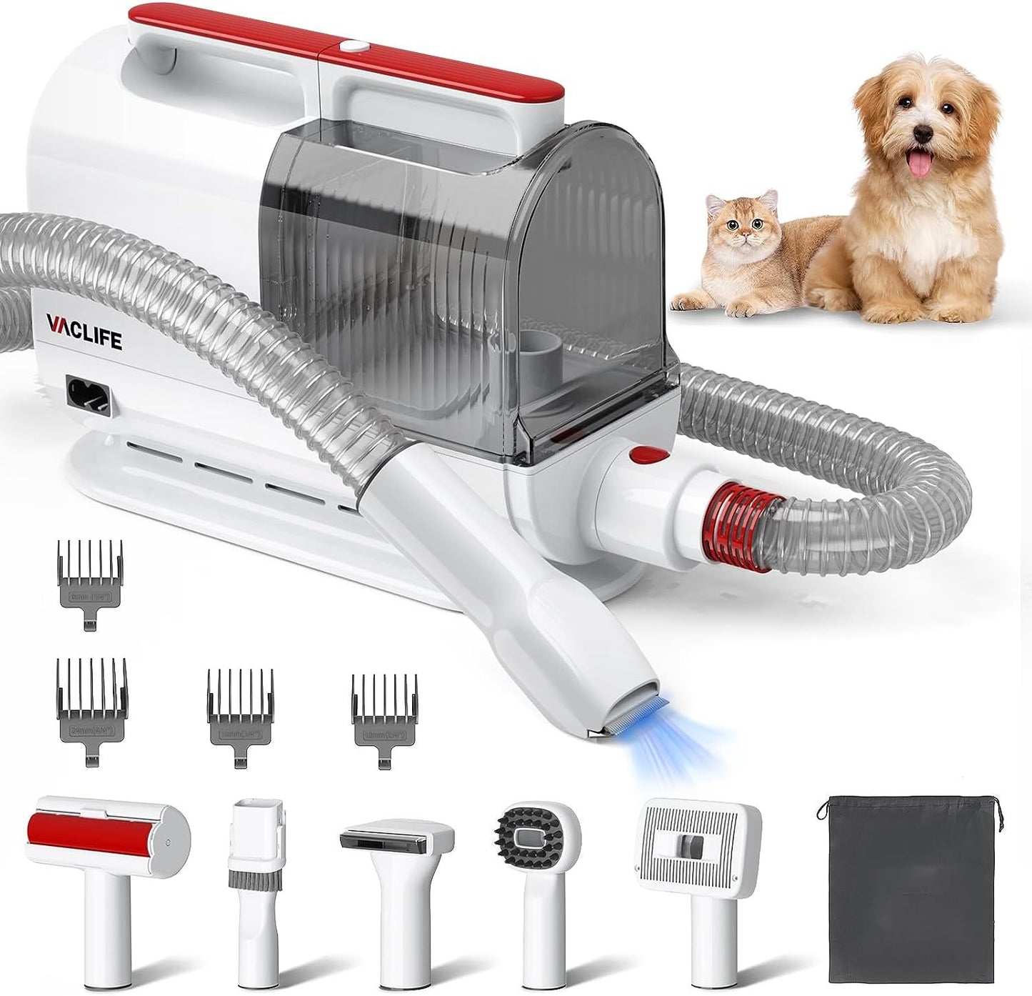 VacLife Pet Hair Vacuum For Shedding Grooming With Dog Clipper Essential Pet Products